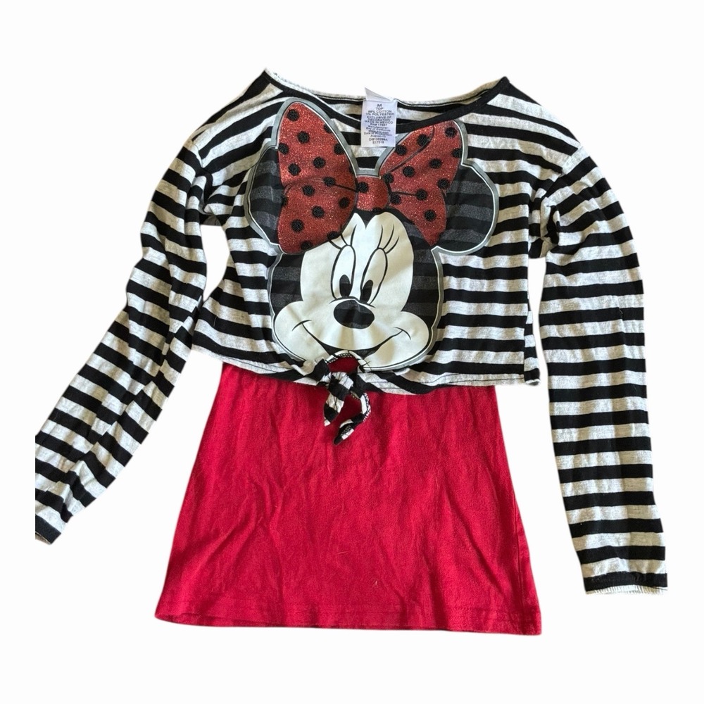 Minnie Mouse‎ Size Medium /6t Crop Top Tank Top Dress Dress Red Stripes EUC Cute